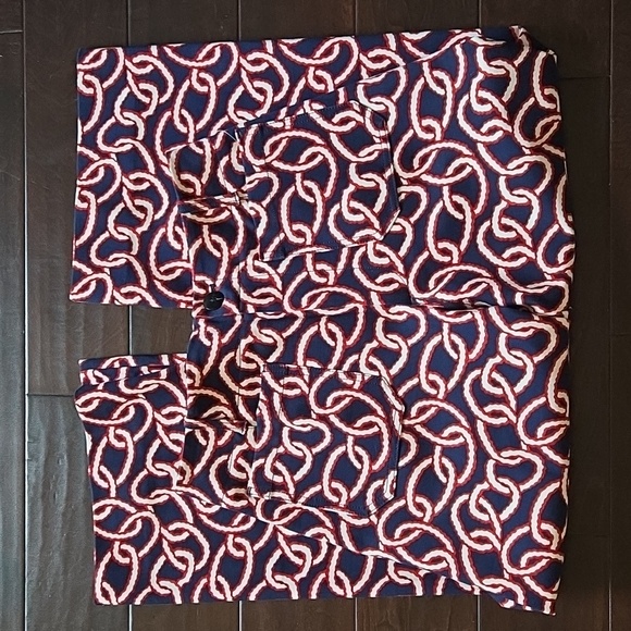 Anthropologie Maeve Colette Cropped Wide-Leg Pants Ponte Edition Navy Chain - 30 - Picture 7 of 16